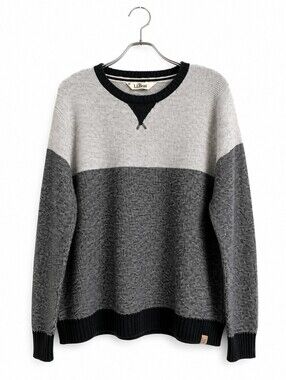 Tokyo Laundry Men's XL Gray Colorblock Crewneck Knit Sweater Pullover Casual